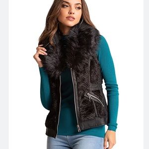 New without tags Guess faux fur/leather vest